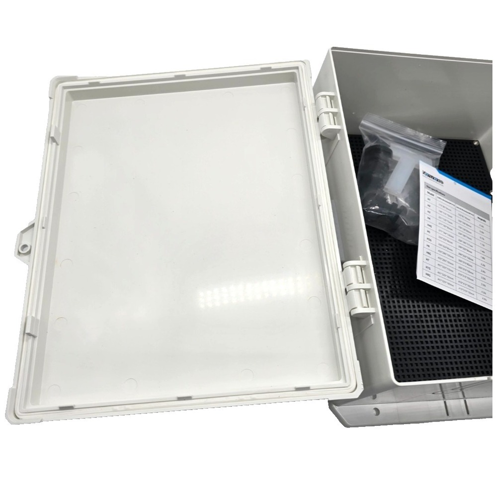 Namunanee ABS Outdoor Electrical Junction Box 13x9.2x5.6 Hinged Waterproof White - Picture 3 of 7